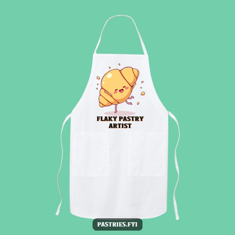 Funny Croissant Cartwheel Apron: Energetic Baker, Perfect Humorous Gift