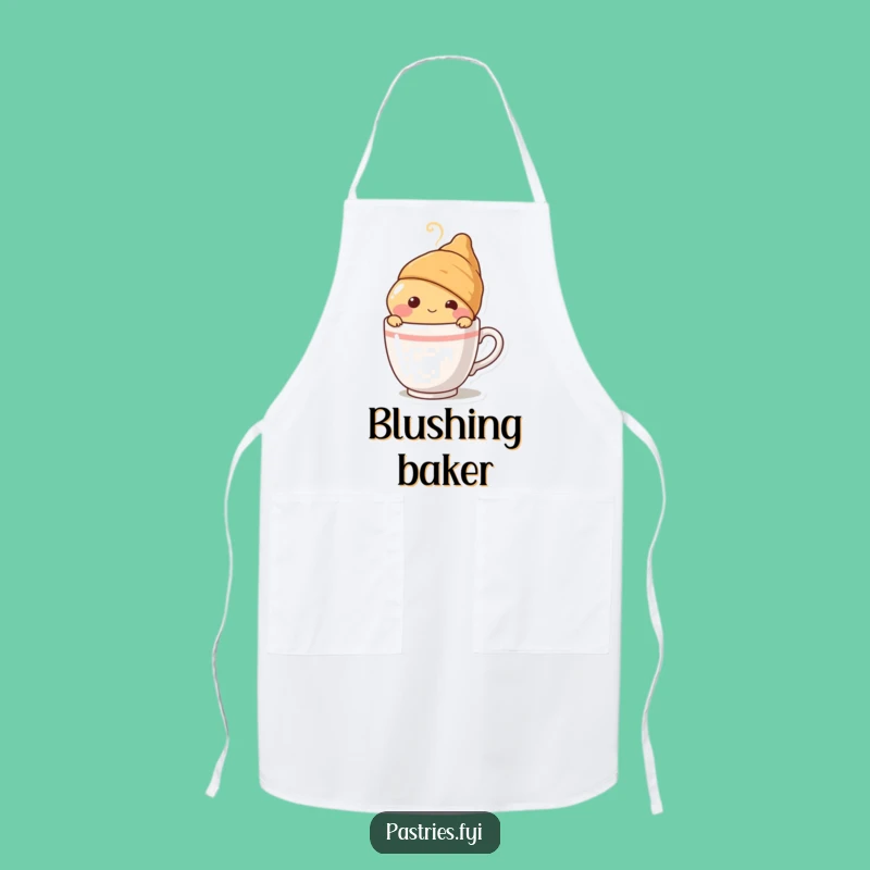 Funny Blushing Croissant Apron - Hilarious Kitchen Wear for Coffee Mornings