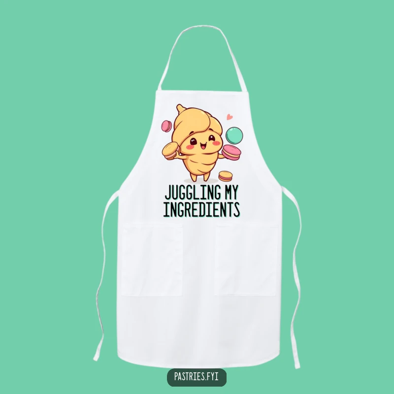 Funny Croissant Juggling Macarons Apron: Cook with Comedy and Style