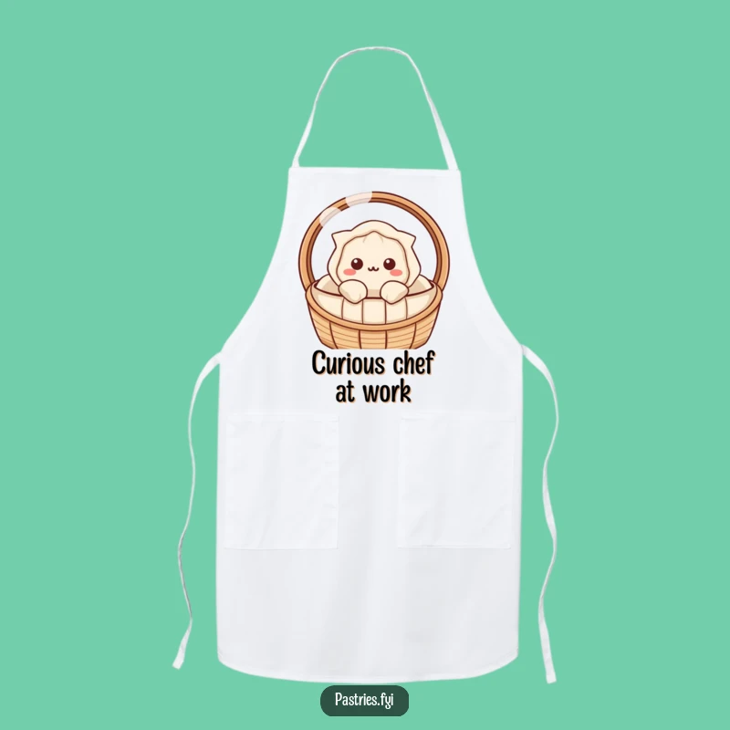 Funny Dumpling Peek Apron: Cook with Charm and Kawaii Curiosity