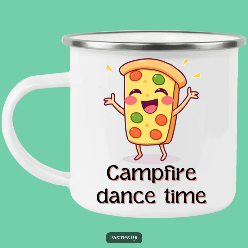 Funny Pizza Dance Camping Mug: Adventure with a Hilarious Kawaii Twist