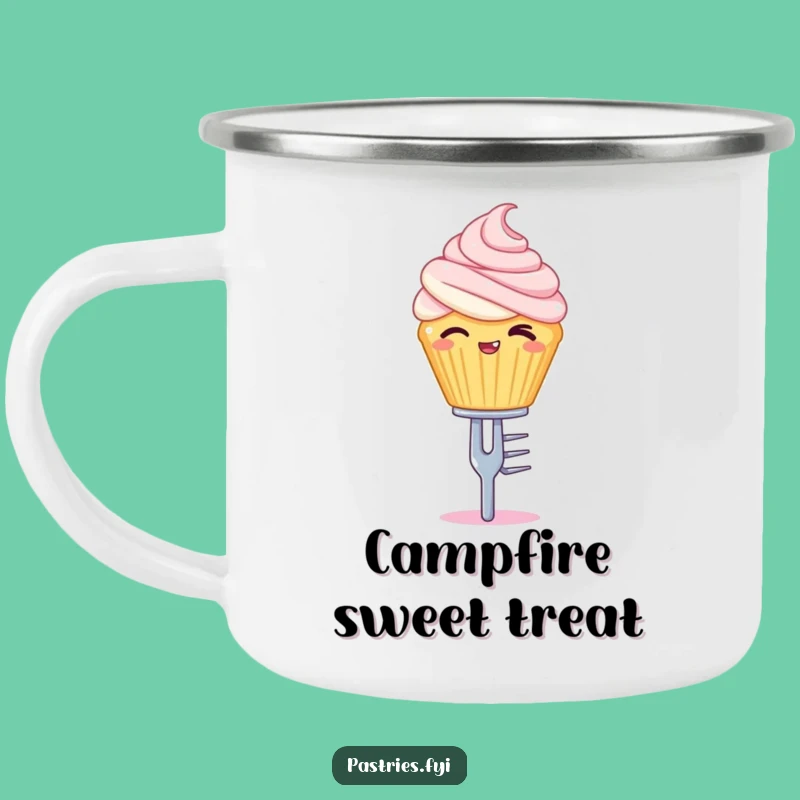 Funny Cupcake Camping Mug: Winking Treat Balances for Trailside Sips
