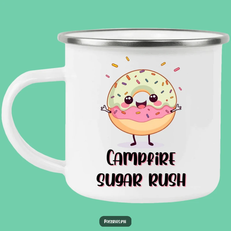 Campfire Treats: Funny Donut Sprinkle Camping Mug