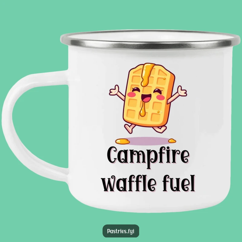 Funny Waffle Jumping Jack Camping Mug: Energy for the Outdoors