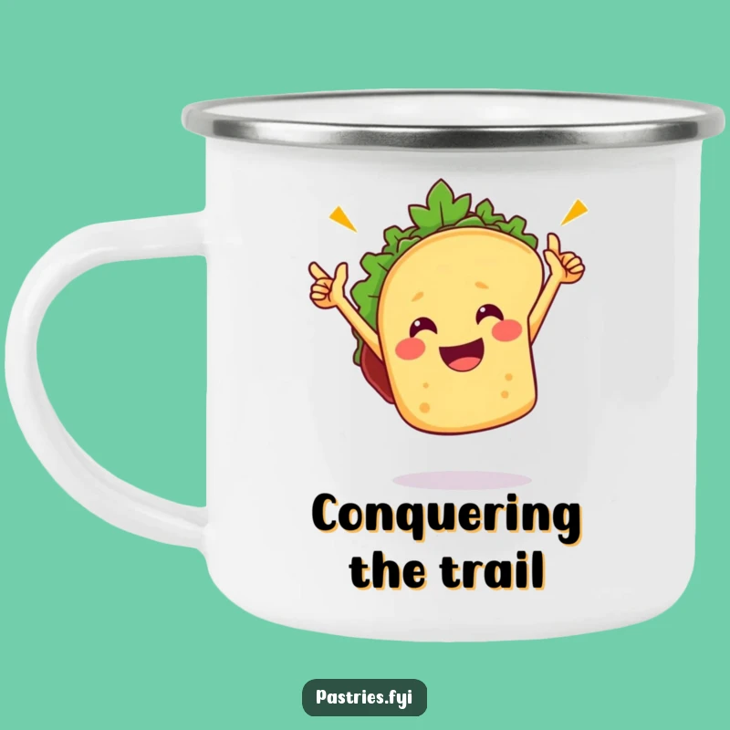 Funny Taco Victory Dance Camping Mug: Outdoor Fiesta Fun, Adventure Gift
