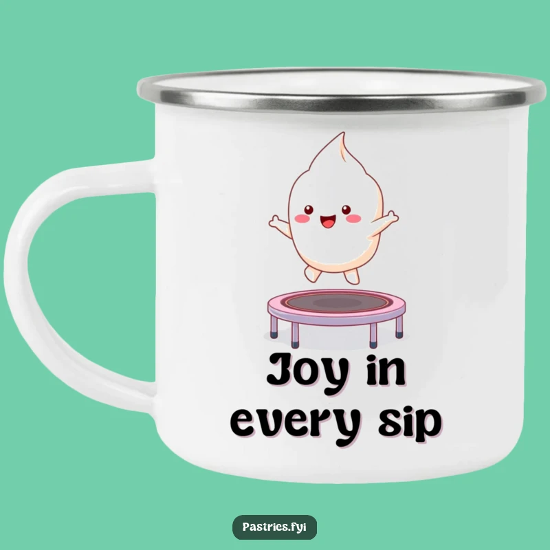 Funny Kawaii Meringue Camping Mug: Sweet Energy for Your Outdoor Fun