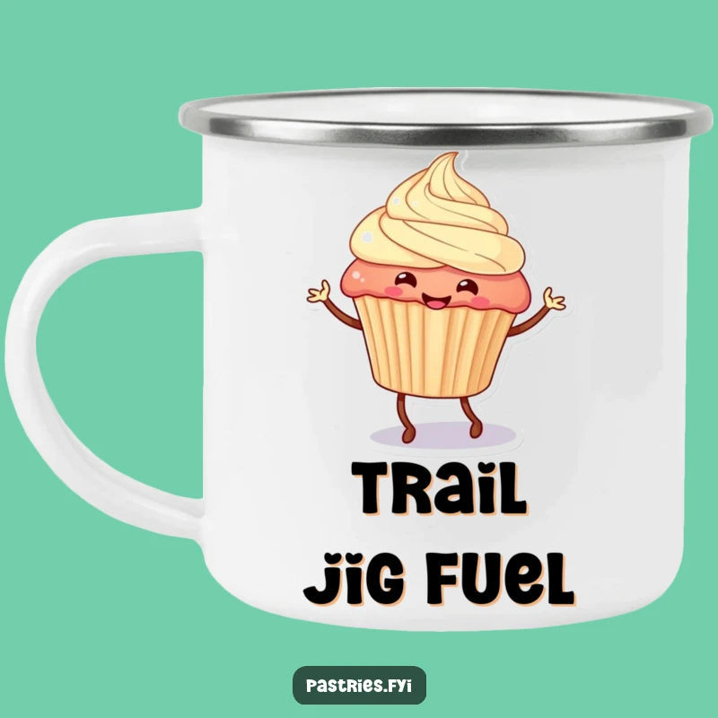 Funny Jigging Cupcake Camping Mug - Durable and Hilarious Outdoor Drinkware