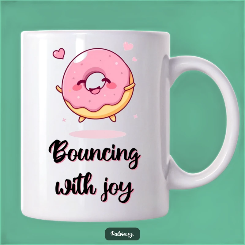 Funny Jelly Donut Bounce Mug: Giggling Character, Perfect Funny Gift