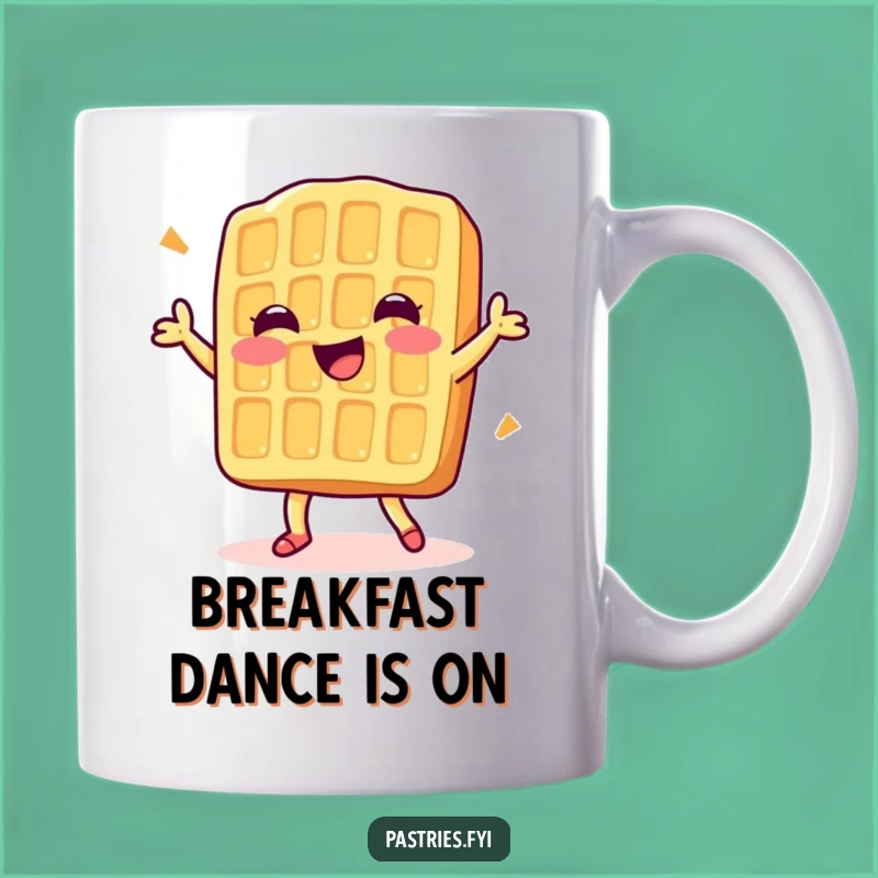 Funny Dancing Waffle Mug: A Happy Little Treat Gift!