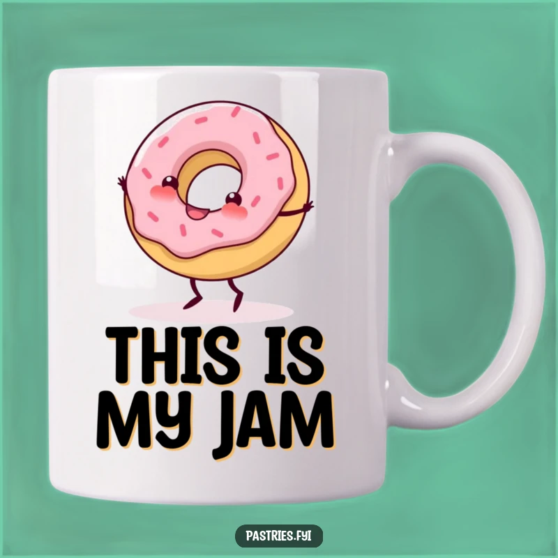 Funny Cartwheeling Donut Mug: Start Your Day with Sweet, Energetic Fun - Perfect Gift!