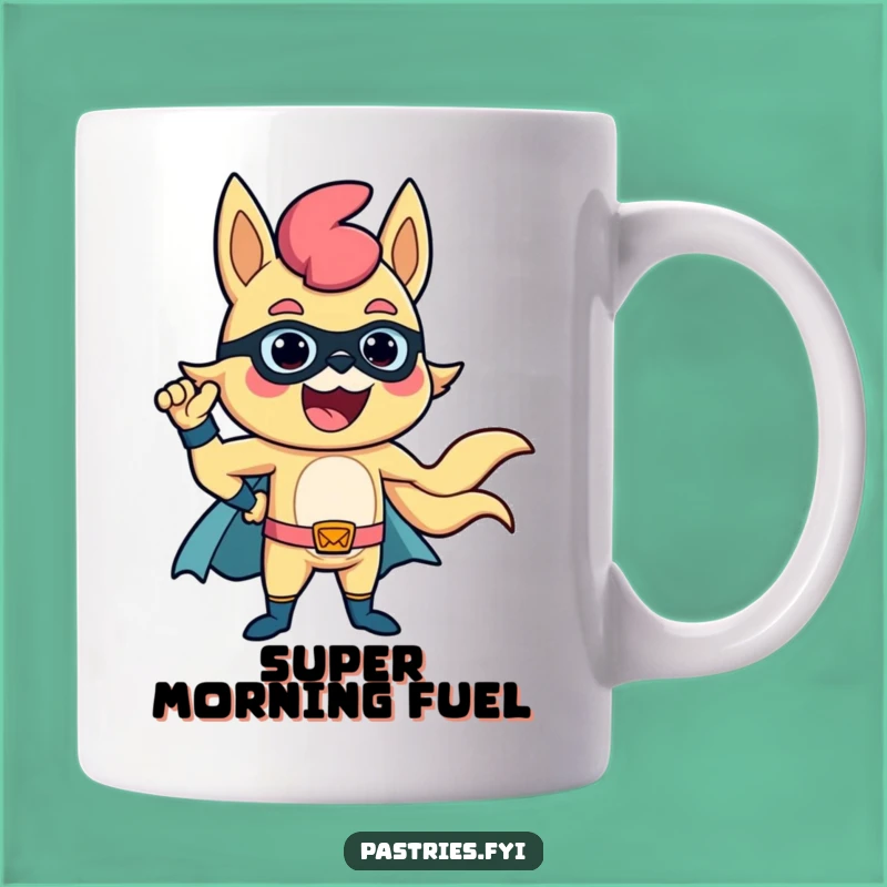 Funny Churro Superhero Mug: Bold Pose, Deliciously Heroic Funny Gift