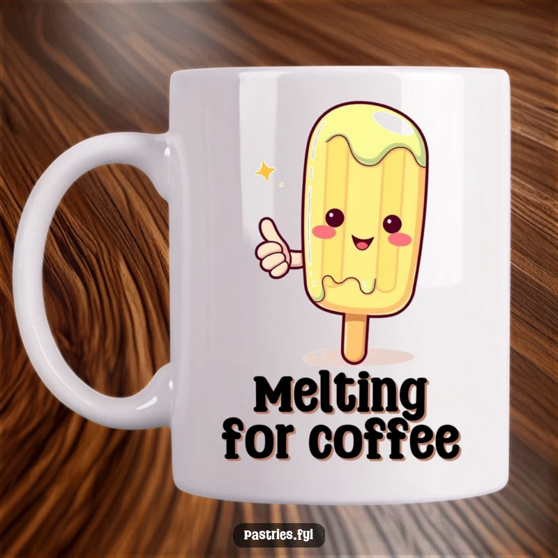 Funny Kawaii Popsicle Mug: Cute melting popsicle giving a thumbs up, embodying a chill and positive attitude.