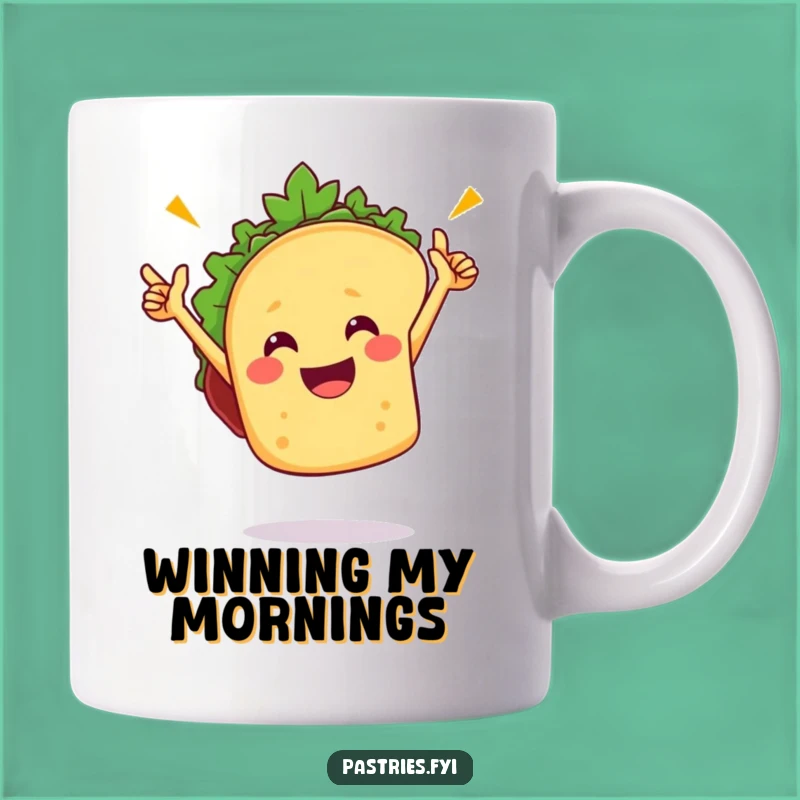 Funny Taco Victory Dance Mug: Cheerful Fiesta Funny Gift for Foodies