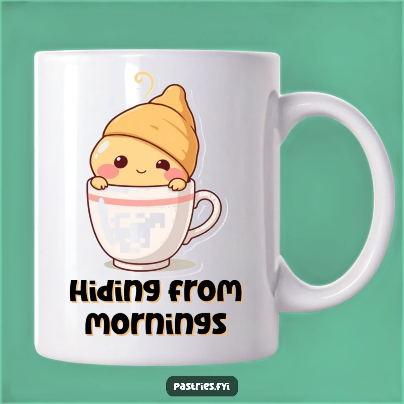 Funny Blushing Croissant Mug - Hilarious Coffee Companion Gift