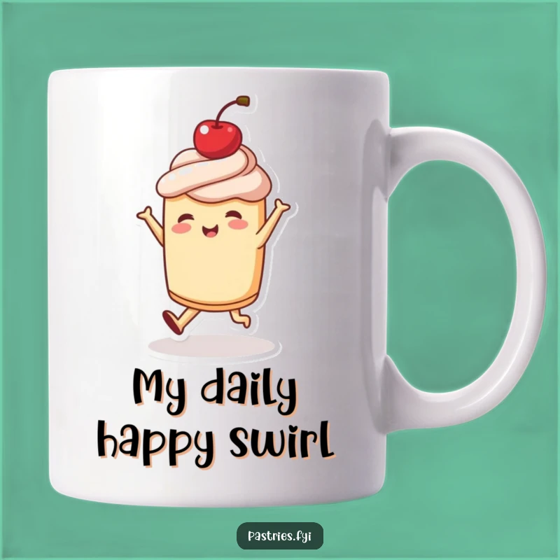 Funny Dancing Pastry Mug - Joyful Character Gift for Sweet Mornings