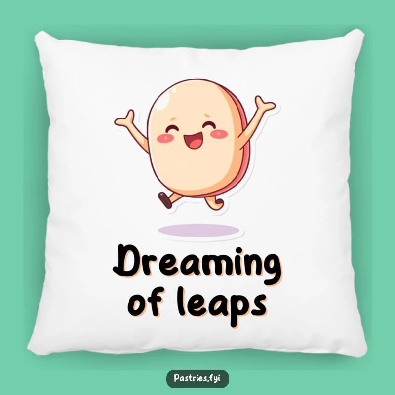 Funny Macaron Pillow: Soft & Cheerful Leaping Character Cushion