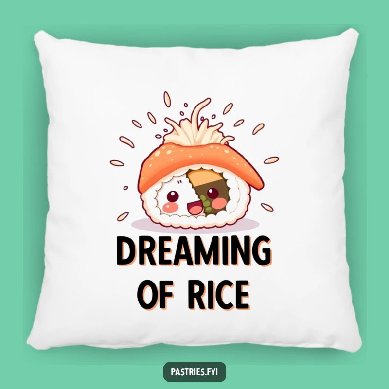 Funny Sushi Excitement Pillow: Cute Flying Rice Pillow, Cozy Gift Idea