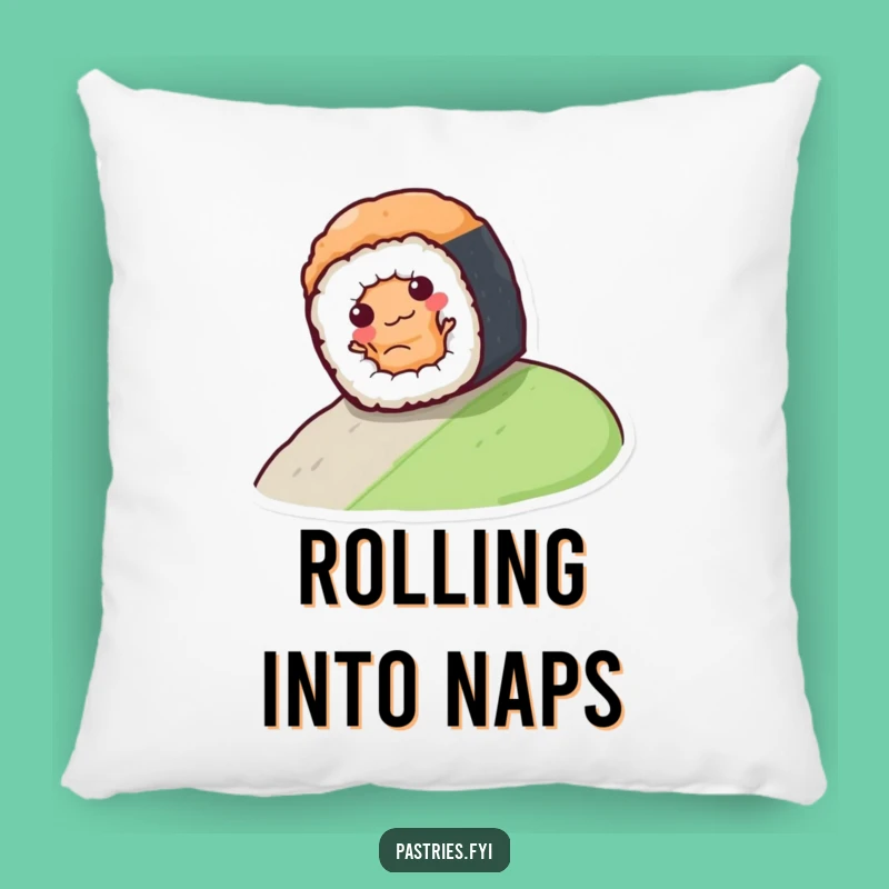 Funny Sushi Roll Pillow: Soft & Hilarious Cushion with Rolling Character Design