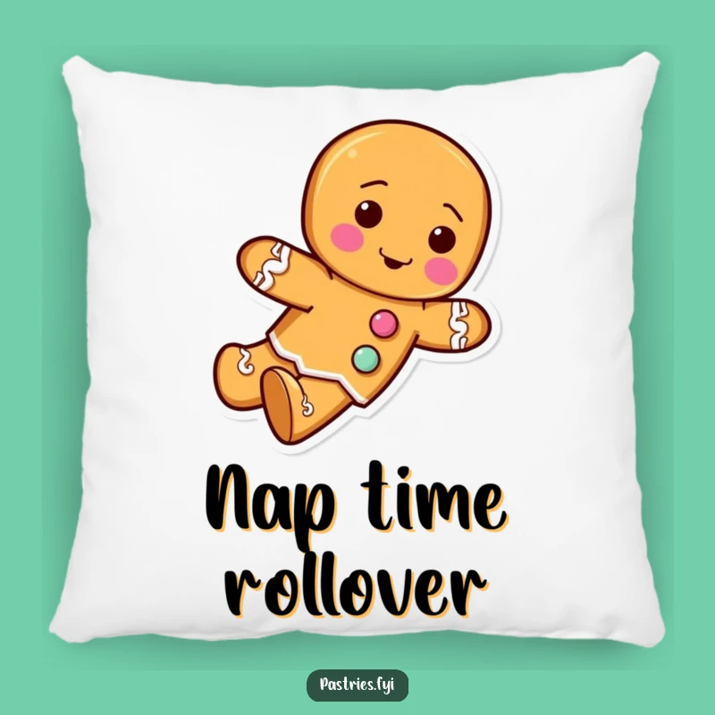 Funny Rolling Gingerbread Man Pillow - Soft & Festive Home Accent