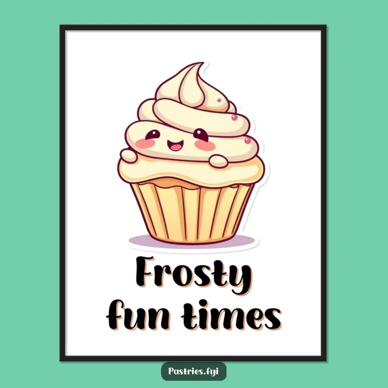 Funny Giggling Cupcake Digital Art - Instant Sweet & Humorous Decor