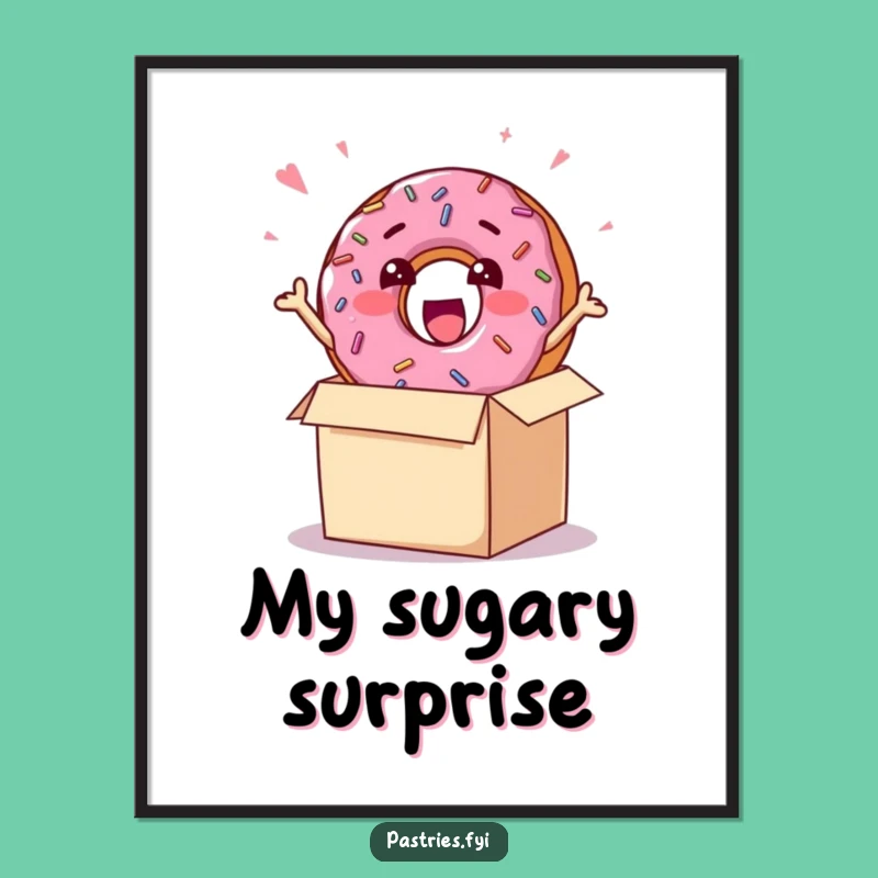 Funny Donut Burst Digital Print - Excited Instant Download Art