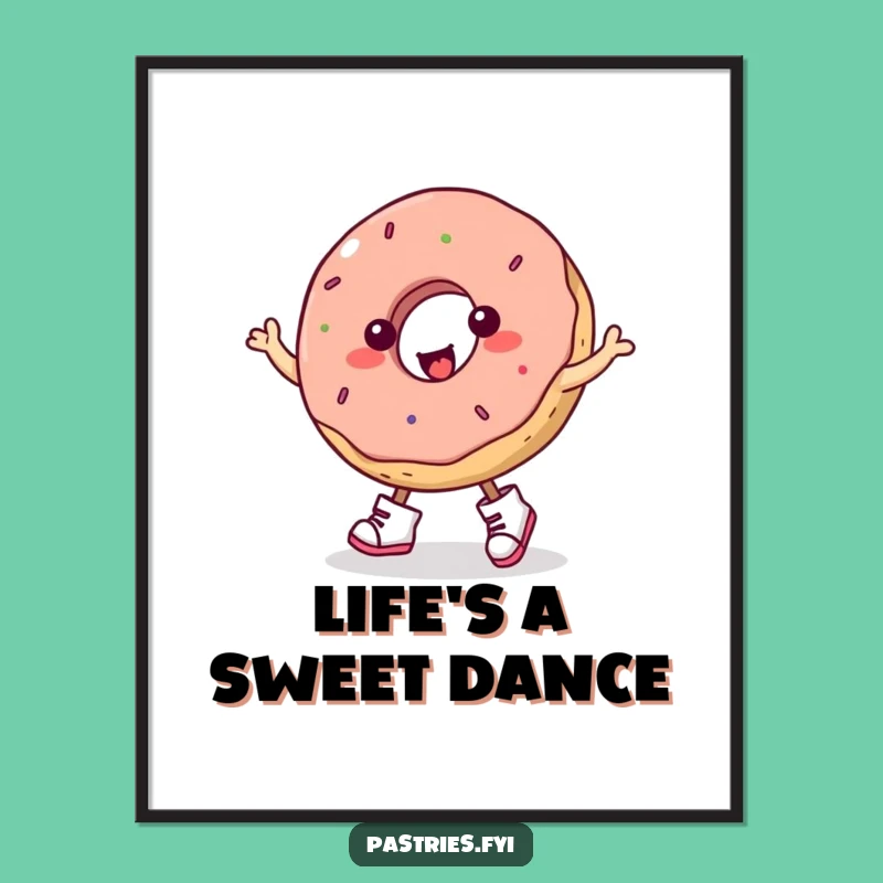 Funny Donut Jigging Digital Art: Instant Sweet Vibes for Your Walls