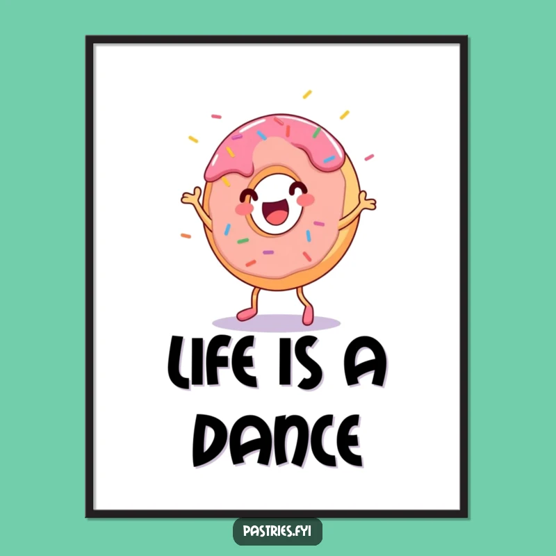 Funny Donut Dance Digital Print - Instant Comedic Pastry Wall Art