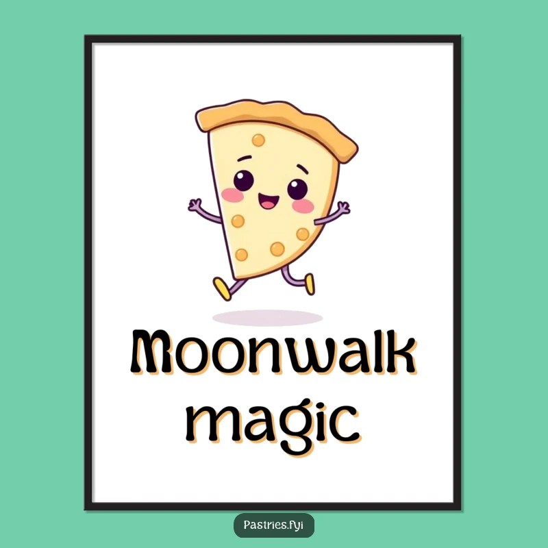Funny Pie Moonwalk Digital Art: Cheerful Character Dancing Print
