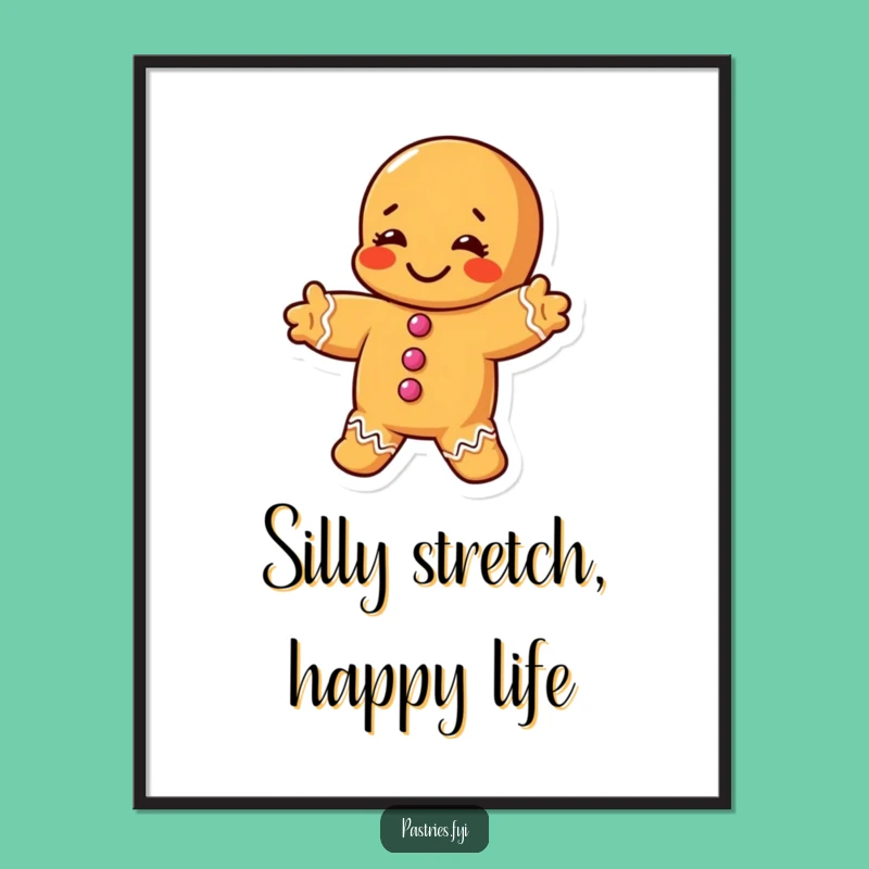 Funny Stretching Gingerbread Man Digital Art: Instant Silly Decor!
