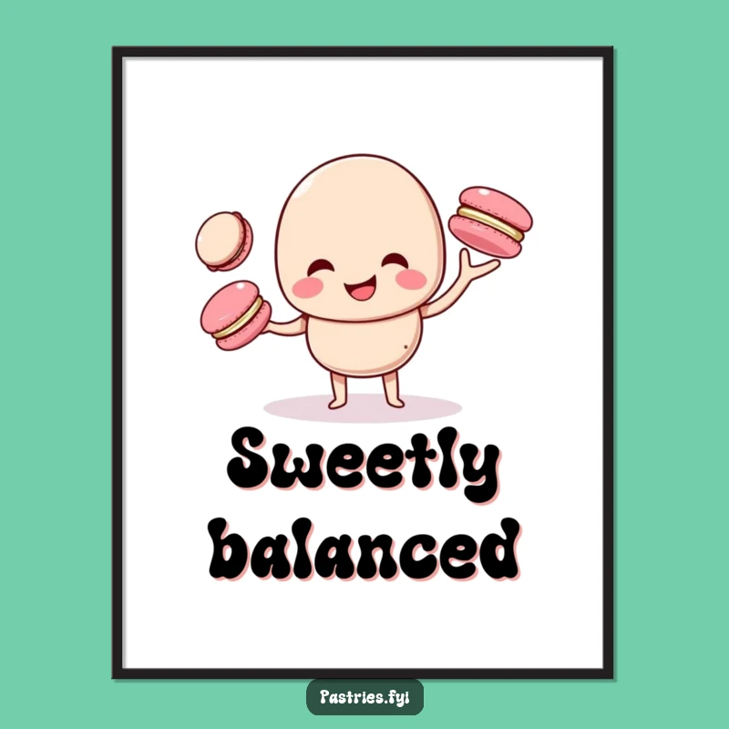 Funny Juggling Macaron Digital Art - Instant Hilarious Decor for Sweet Spaces
