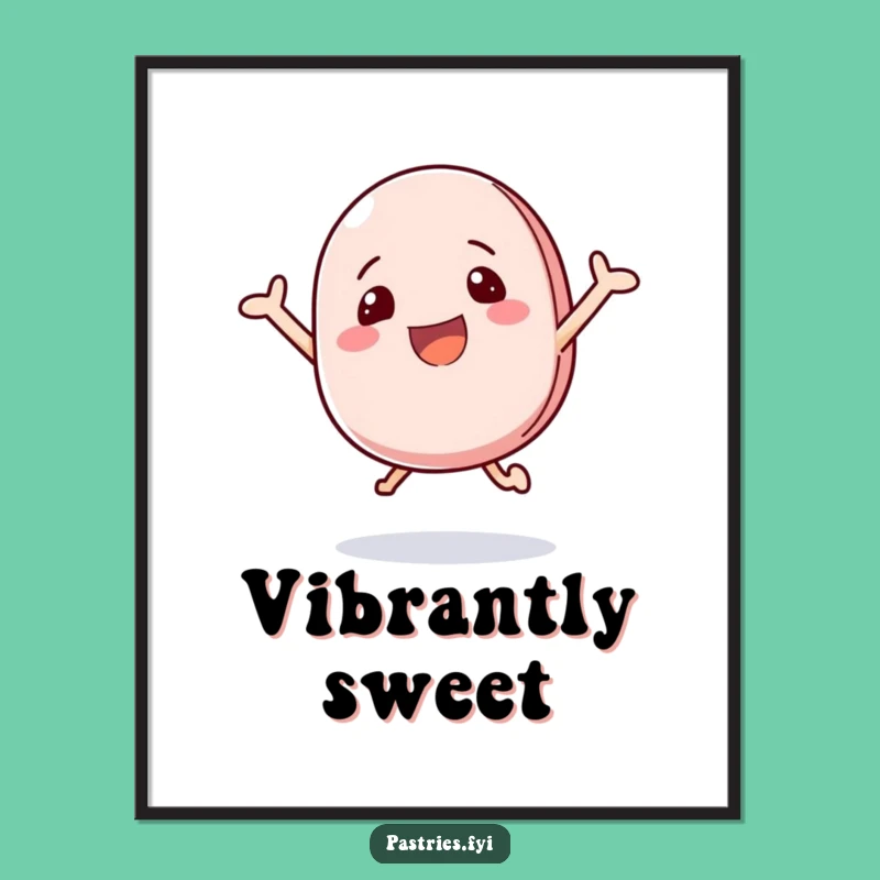 Funny Macaron Digital Art: Bouncing Treat for Instant Joyful Decor