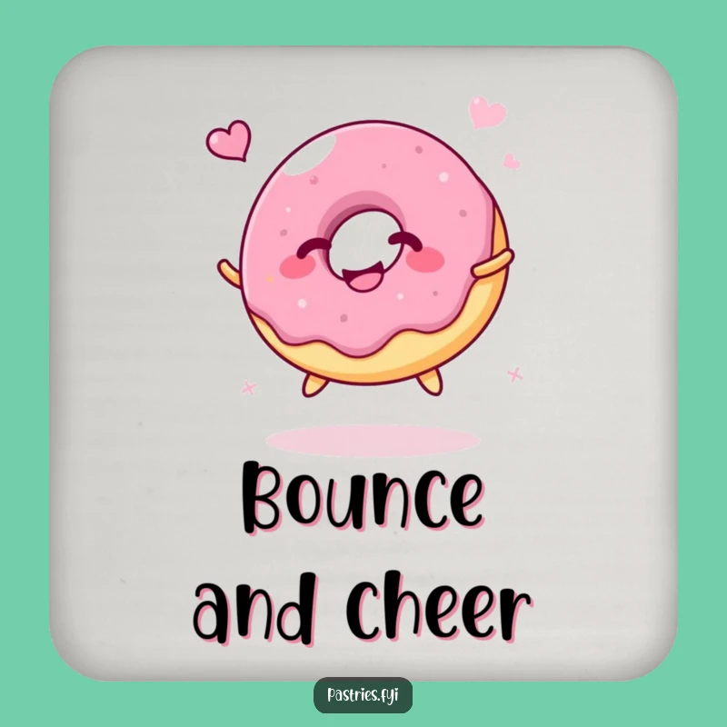 Funny Jelly Donut Bounce Coaster: Giggling Character Protects Surfaces