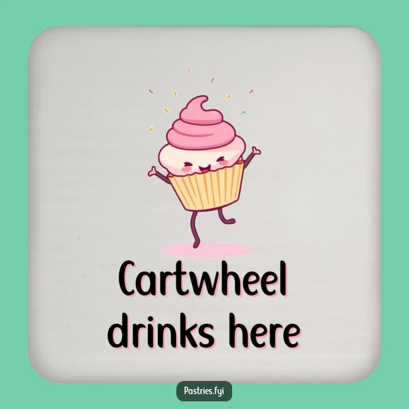 Funny Cupcake Cartwheel Coaster: Sprinkles Protection, Whimsical Funny Gift