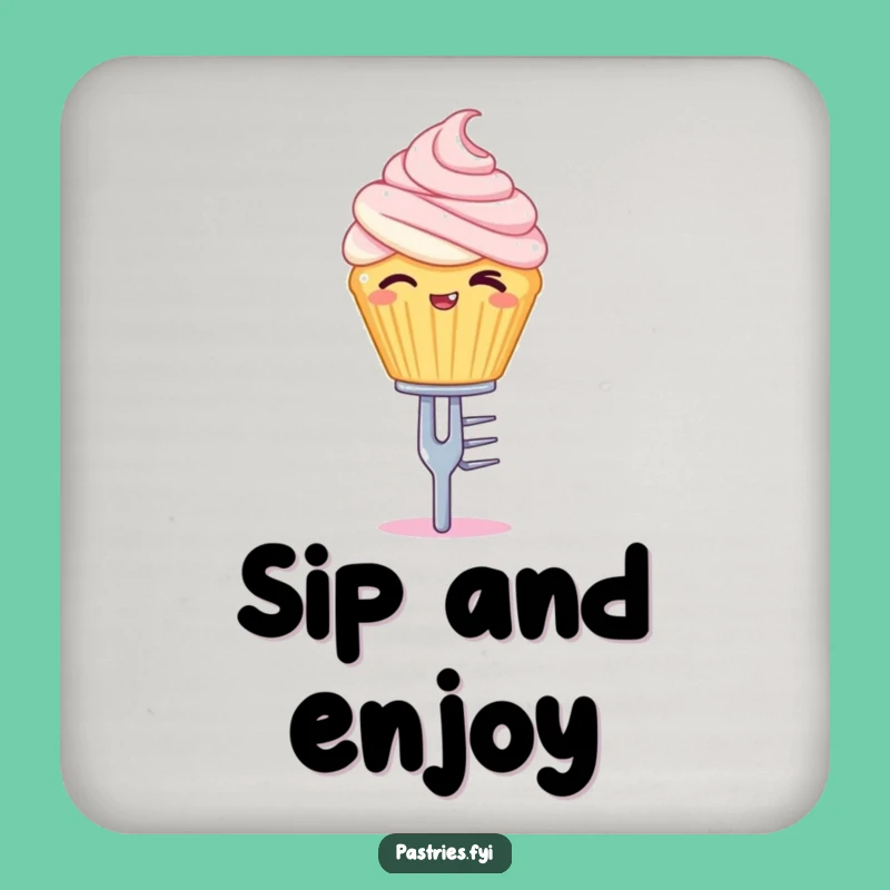 Funny Cupcake Drink Coaster: Winking Treat Balanced for Stylish Protection