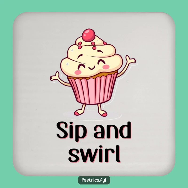 Funny Cupcake Jigging Coasters: Protect Surfaces with Sweet Cartoon Charm!