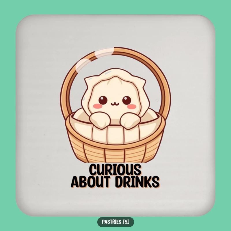 Funny Dumpling Peek Coaster: Protect Surfaces with Kawaii Charm