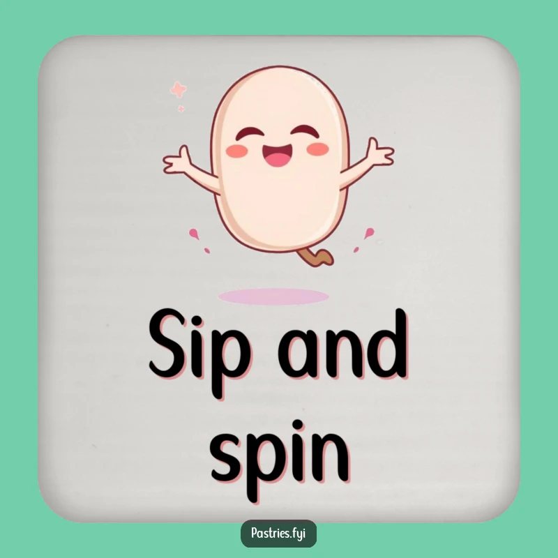 Funny Macaron Pirouette Coaster - Protect Surfaces Comedic Pastry Style