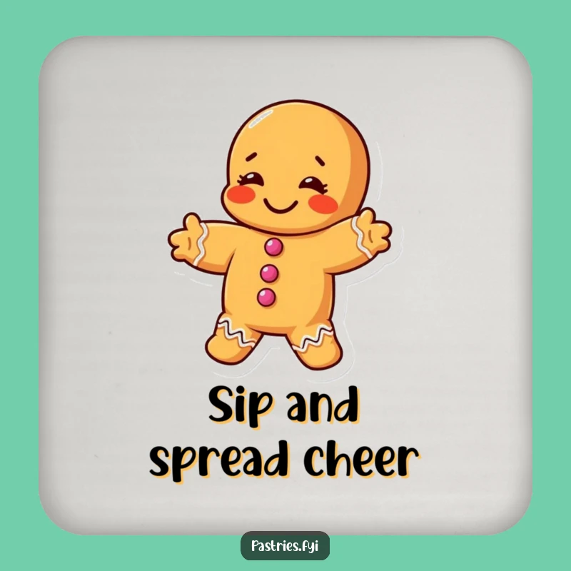 Funny Stretching Gingerbread Man Coaster: Protect Surfaces with Silliness!