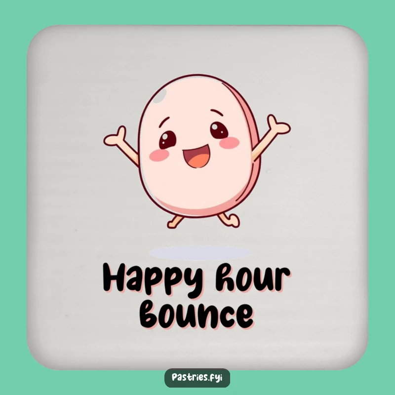 Funny Macaron Drink Coaster: Bouncing Treat for Cheerful Table Protection