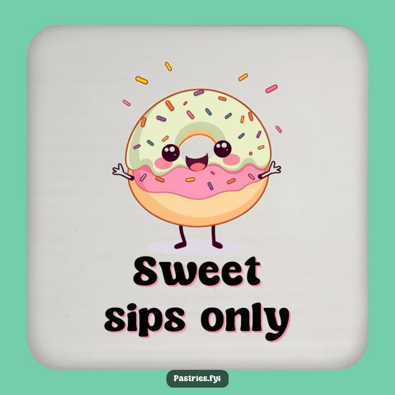 Protect Surfaces Sweetly: Funny Donut Sprinkle Coaster