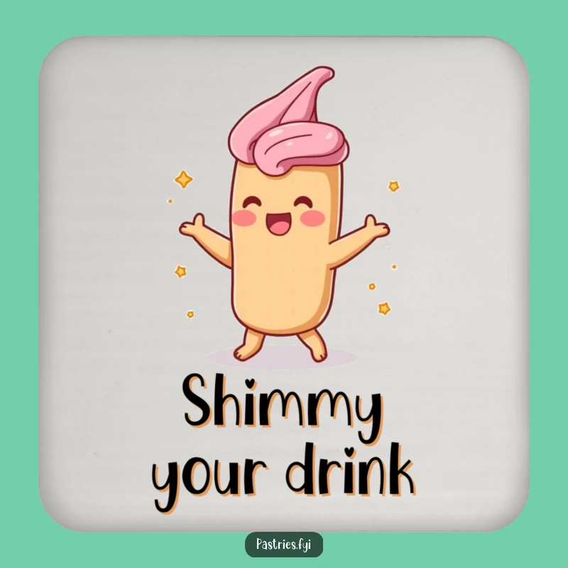 Funny Churro Shimmy Drink Coaster: Protect Surfaces with Dessert Charm
