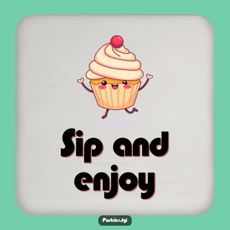 Funny Cupcake Coaster: Cheerful Hop Protection Sweet Gift