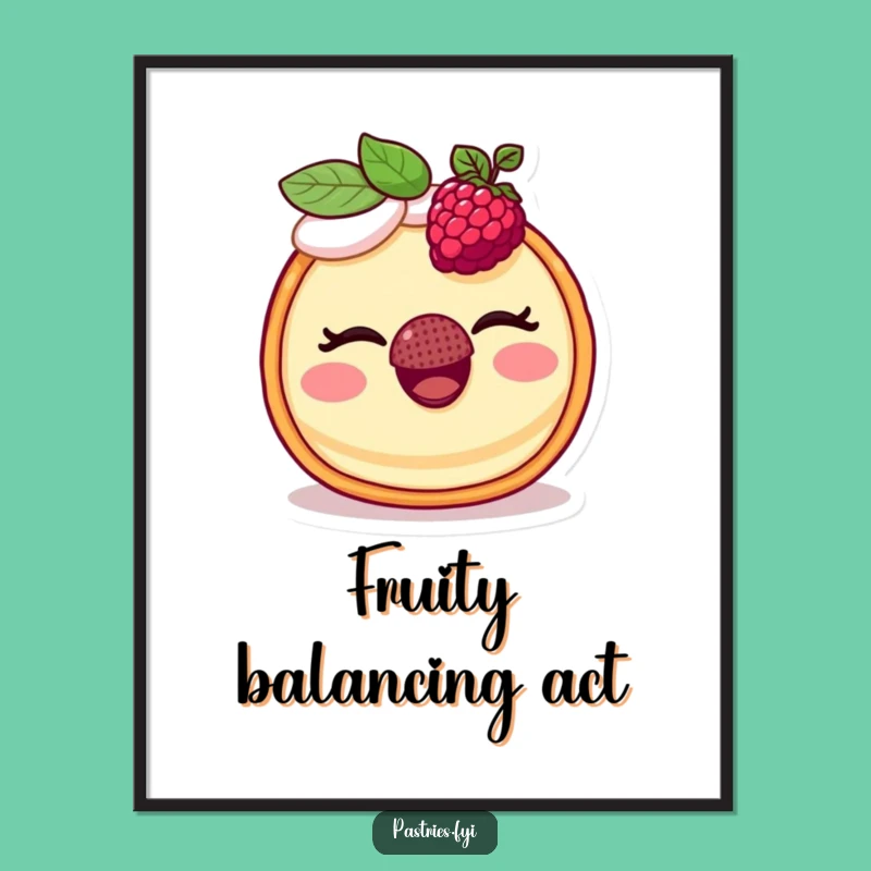 Funny Tart Poster: Adorn Your Wall With This Hilarious Winking Raspberry Artwork, Gift Idea!
