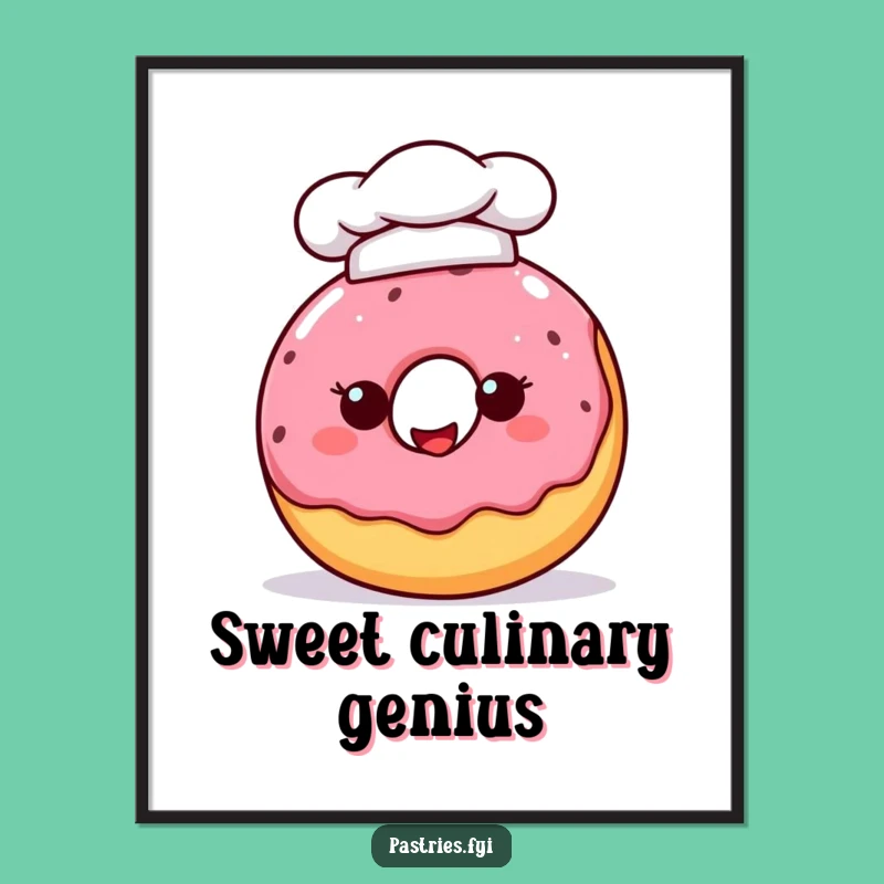 Funny Chef Donut Poster - Hilarious Wall Art for Sweet Kitchens