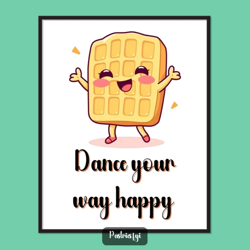 Funny Dancing Waffle Poster: Wall Art That Makes You Smile!