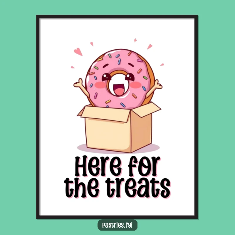 Funny Donut Burst Poster - Sweet Wall Art & Gift for Dessert Lovers
