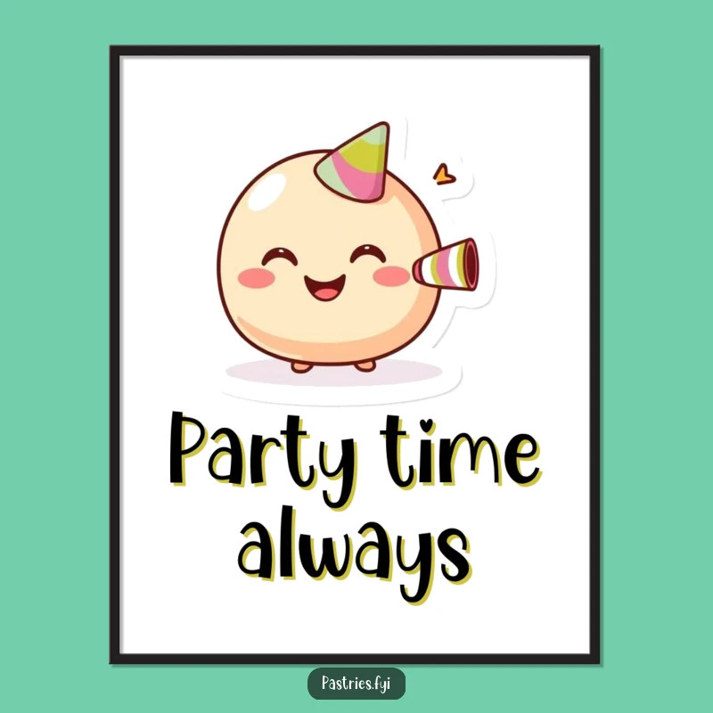 Funny Giggling Macaroon Poster: Bring Party Vibes to Any Wall - Perfect Gift!