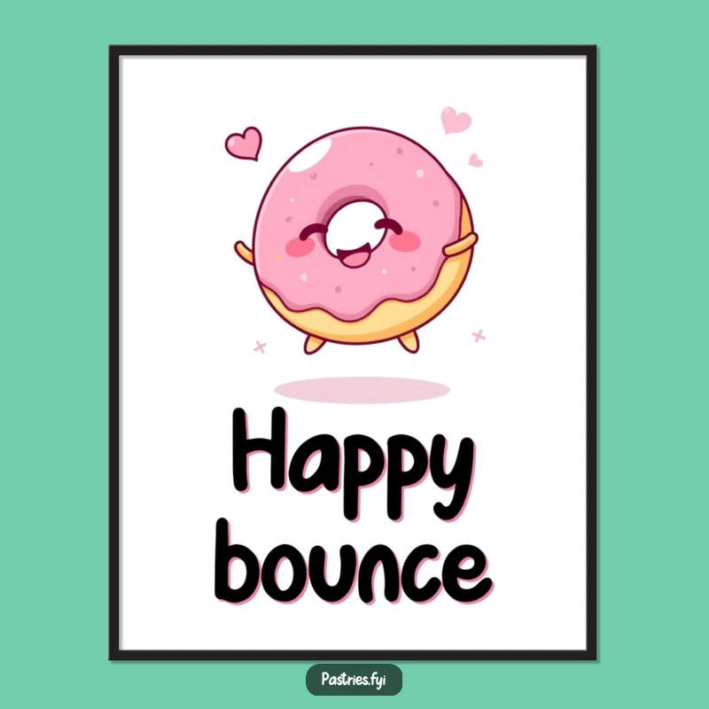 Funny Jelly Donut Bounce Poster: Giggling Character Art