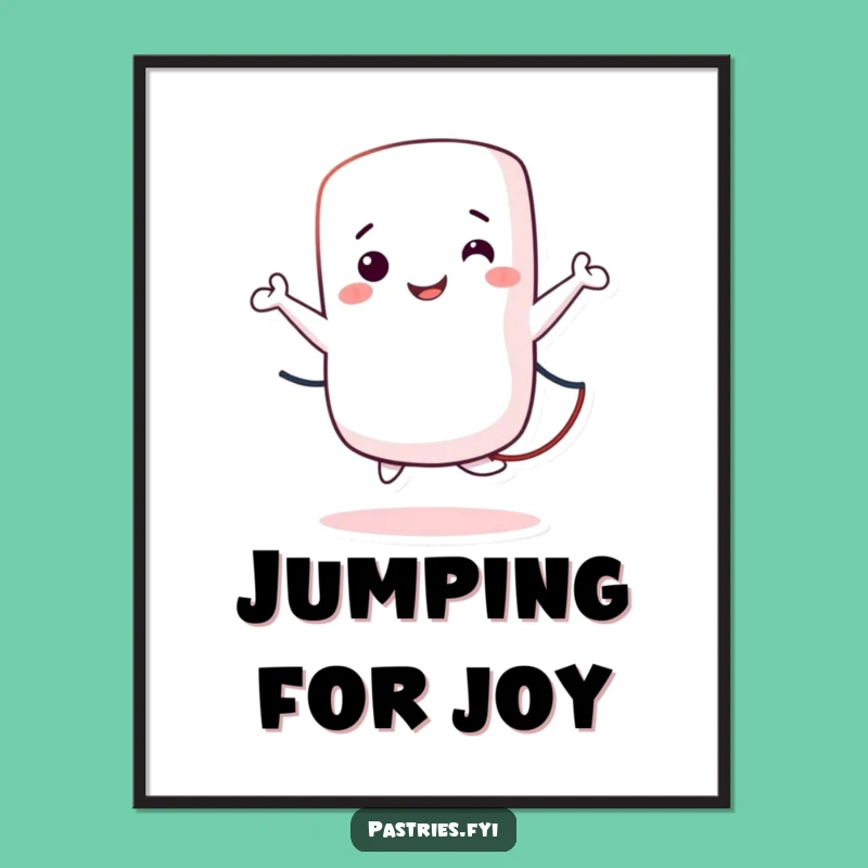 Funny Marshmallow Jumping Rope Poster: Motivational Humor to Brighten Any Room!