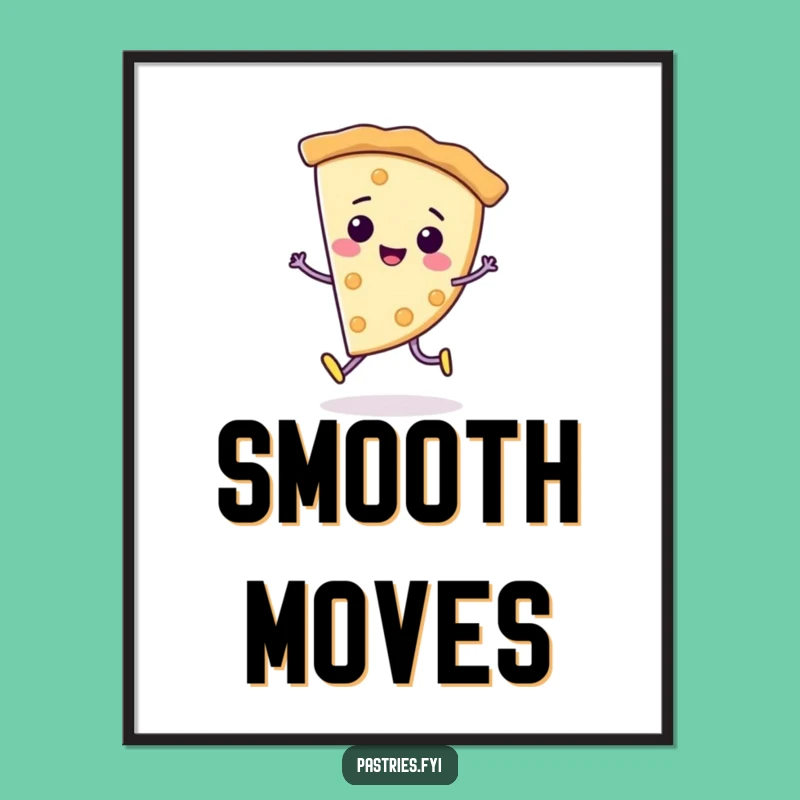 Funny Pie Moonwalk Poster: Retro Character Dancing Art